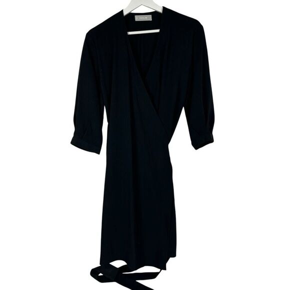 Everlane Black Wrap Dress size 6 - Picture 3 of 11